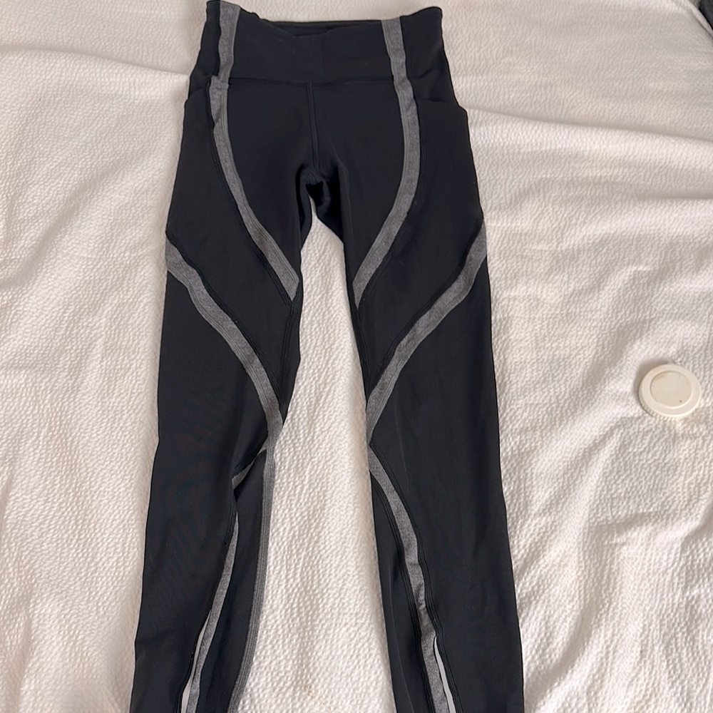 Lululemon sz2 Black and Gray Leggings/running